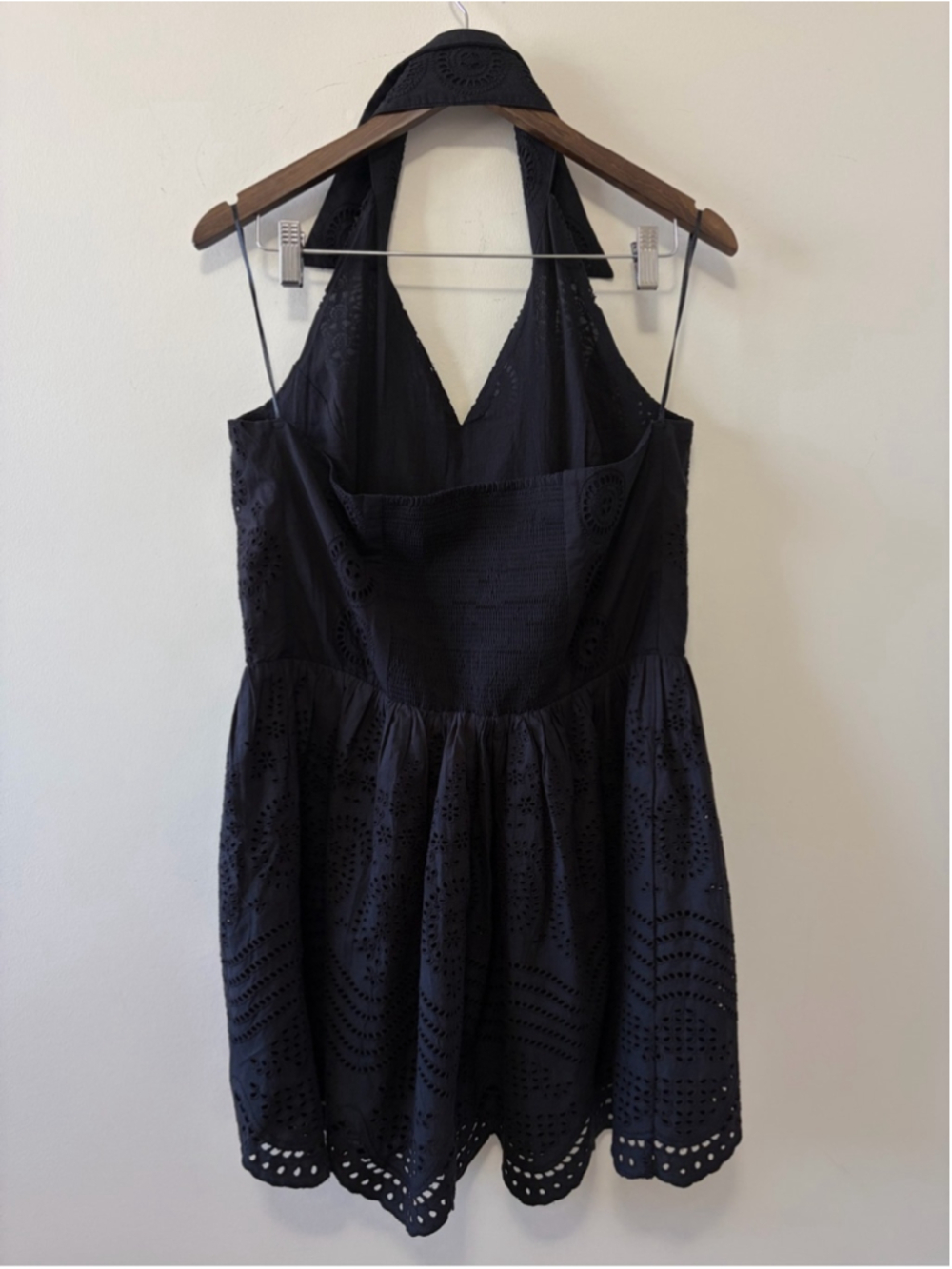 Caroline Constas Aya Black Eyelet Halter Mini Dress Size M - Picture 4 of 9